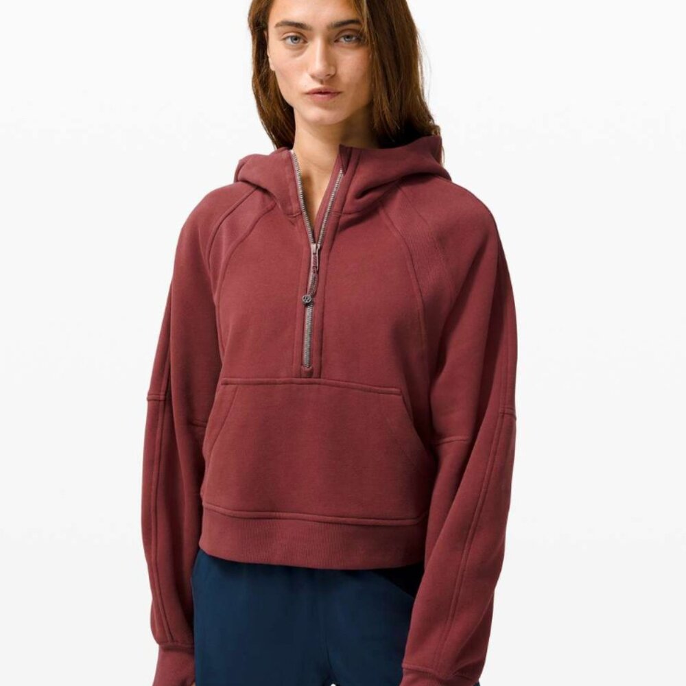 Lululemon Scuba Oversized Cropped Half-Zip Hoodie in Savannah - Size - M/L